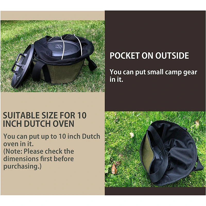 Travel Portable Outdoor Camping Canvas Drawstring Dutch Oven Carry Bag