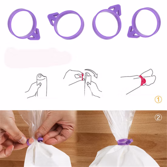 Cravatte riutilizzabili per sacchetti di torta, decorazioni per sacchetti di glassa in silicone