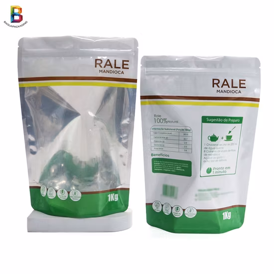 Borsa stand up in Mylar con chiusura lampo stampata personalizzata con doypack con cerniera per borsa per imballaggio di alimenti secchi